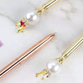 New Style Pearl Crown Metal Pen Rhinestones Crown Ball Pen Crystal Metal Big Diamond Tip Pen With Custom Logo